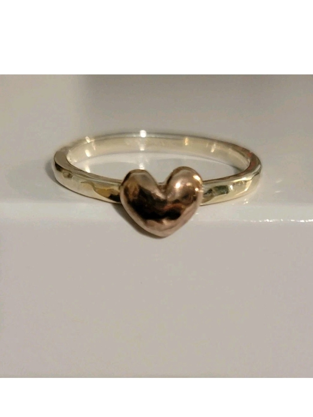 Silpada Two-Tone Heart Ring in Silver and Rose Gold Size 7.25